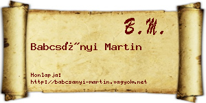 Babcsányi Martin névjegykártya