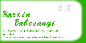 martin babcsanyi business card